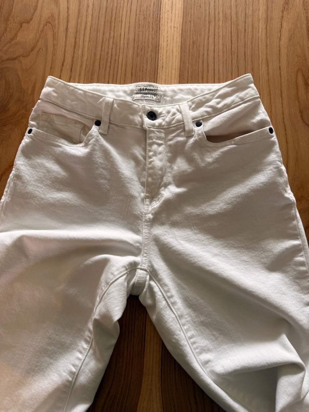 L.L. Bean Women's Straight-Leg White Jeans